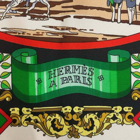 HERMES Authentic Vintage Black Silk Scarf - Picture 3 of 4